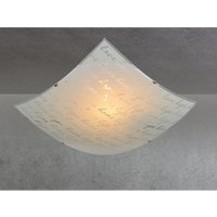 Deckenleuchte SIGNA aus Glas mit Signatur Dekor, Quadrat 40cm von Trio