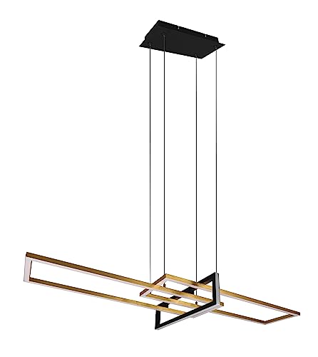 Trio Leuchten LED Pendelleuchte Salinas 320310308, Metall Messing/Schwarz matt, inkl. 34 Watt LED, Switch Dimmer von Trio Leuchten