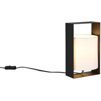 Tischleuchte Beistelllampe Nachttischlampe Metall Schwarz E27 Stoffschirm H 27 cm Tischleuchte Beistelllampe Nachttischlampe Metall Schwarz E27 Stoffschirm H 27 cm von Trio