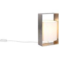 Tischleuchte Nachttischlampe Leselampe Beistellleuchte grau Schnurschalter H 27 cm von Trio