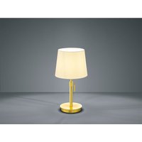 Tischleuchte lyon Messing mit Stoffschirm Weiß, Höhe 45-56cm verstellbar von Trio