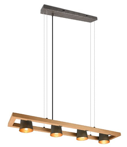 Trio Leuchten Pendelleuchte Bell 4-flammig nickel antik von Trio