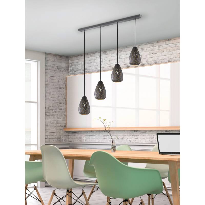 Trio Deckenlampe Onyx Anthrazit 4-flammig E27 Fassung von Trio
