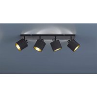 Reality Leuchten - Deckenstrahler tommy 4 flammig aus Metall mit Stoffschirmen in Schwarz Gold von REALITY LEUCHTEN