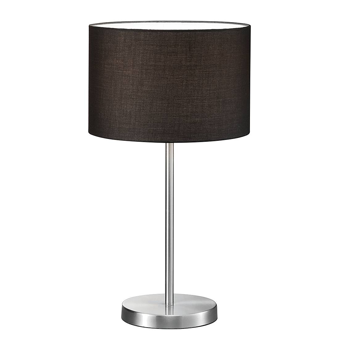 Trio Hockerleuchte Modern Nickel/Schwarz Metall/Webstoff 1-flammig E27 Ø 30 cm von Trio