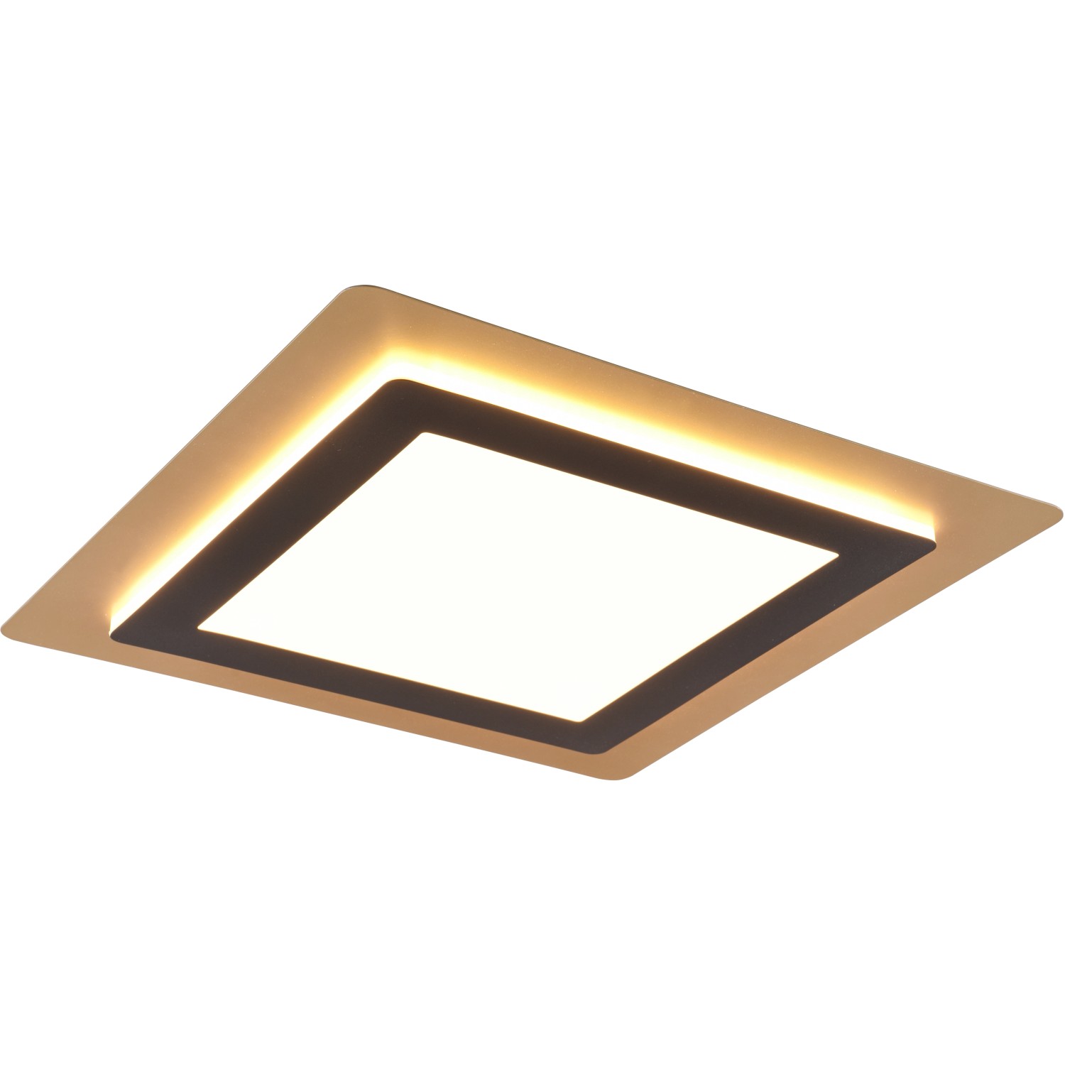 Trio LED Deckenleuchte Morgan 46 W Schwarz-Gold 4,2 x 45 x 45 cm von Trio