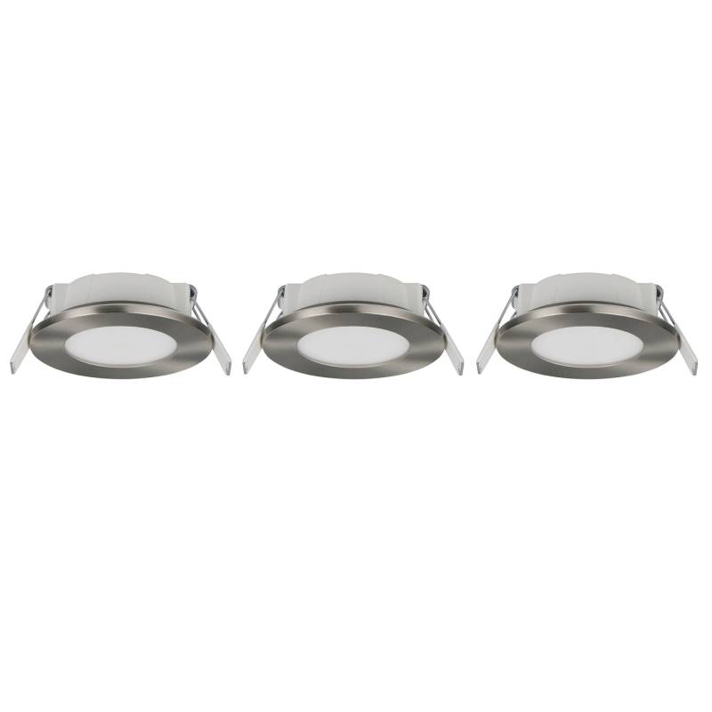 Trio LED-Einbauleuchten Himal Nickel Matt Ø 8,5 cm 3er-Set Trio LED-Einbauleuchten Himal Nickel Matt Ø 8,5 cm 3er-Set von Trio