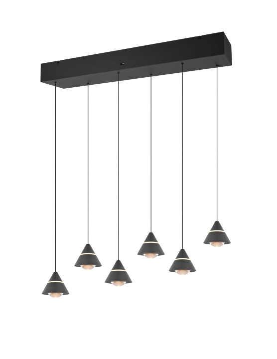 Trio LED-Pendelleuchte ROMEO 6-flammig in Farbe schwarz matt Trio LED-Pendelleuchte ROMEO 6-flammig in Farbe schwarz matt von Trio