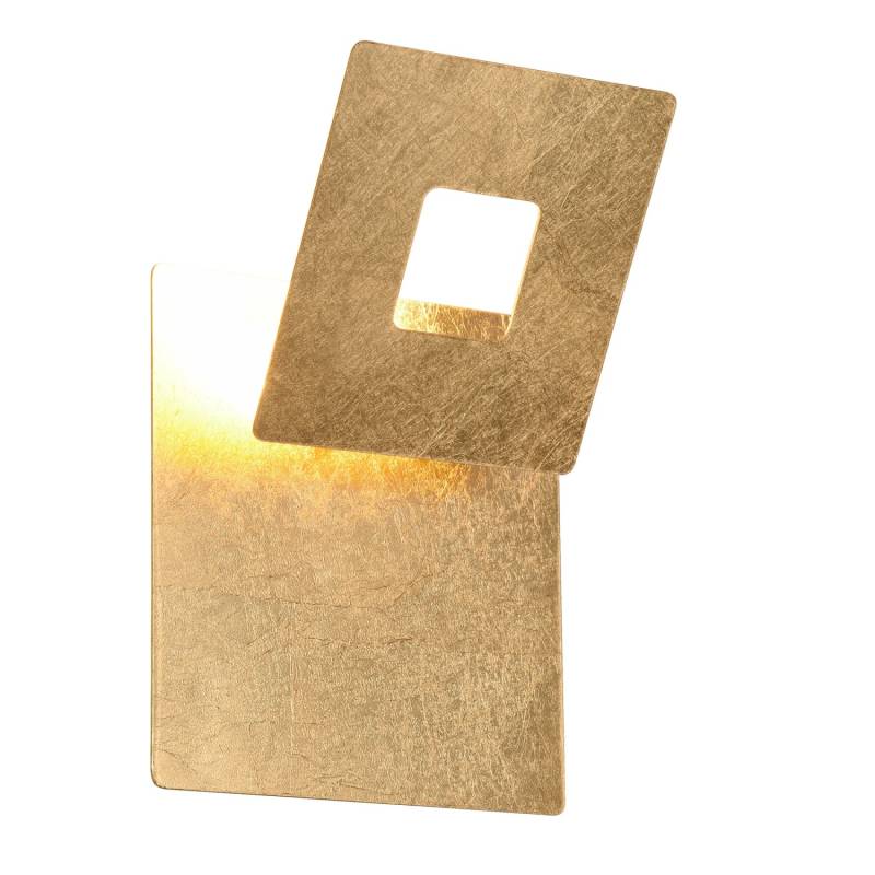 Trio LED-Wandlampe Leano goldfarbig eckig von Trio