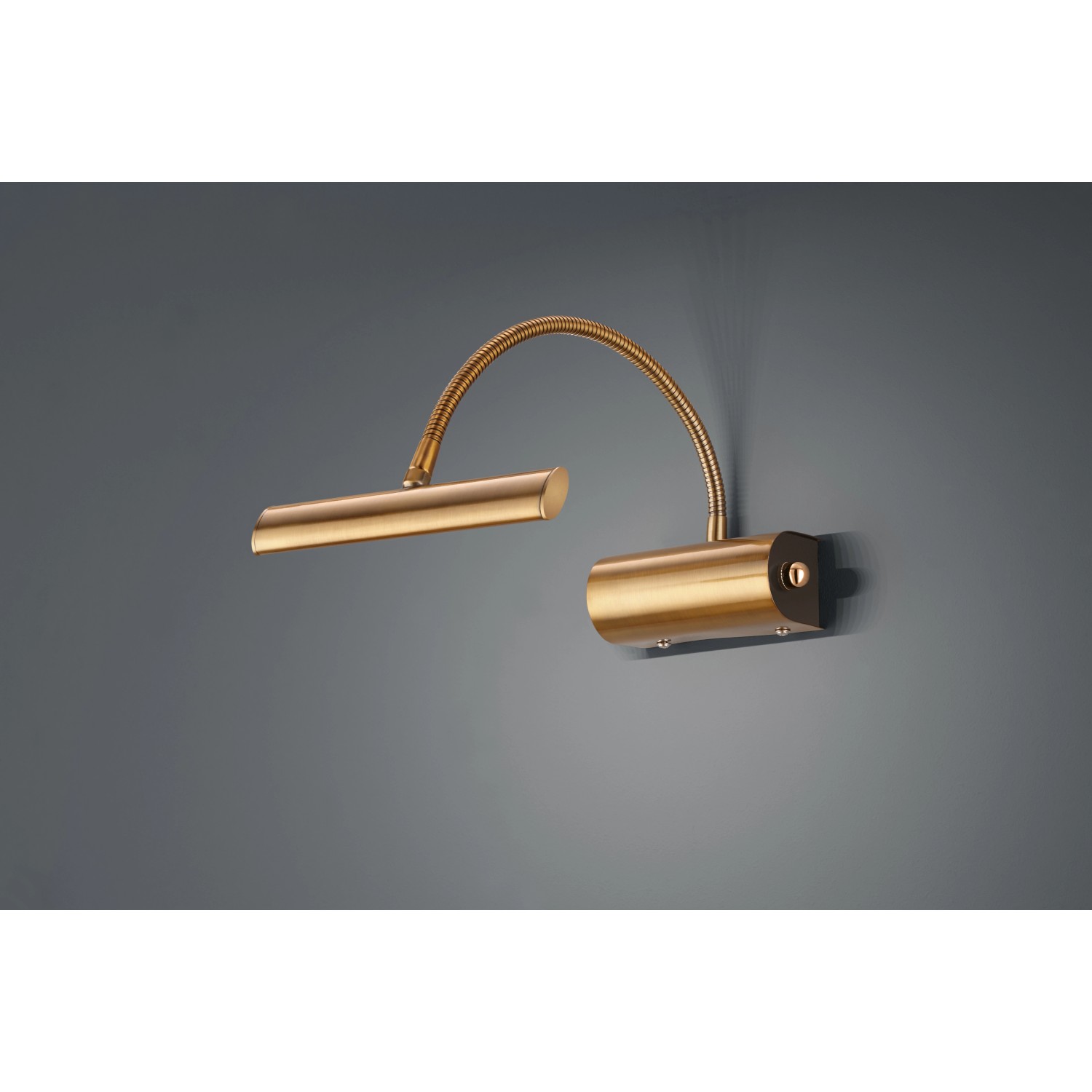 Trio LED-Wandleuchte Curtis Altmessing Dimmer und Flexarm von Trio