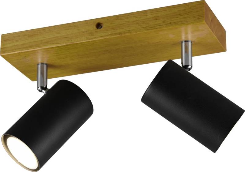 Trio Leuchten 2er Spot Marley GU10, schwarz matt, holzfarbig von Trio