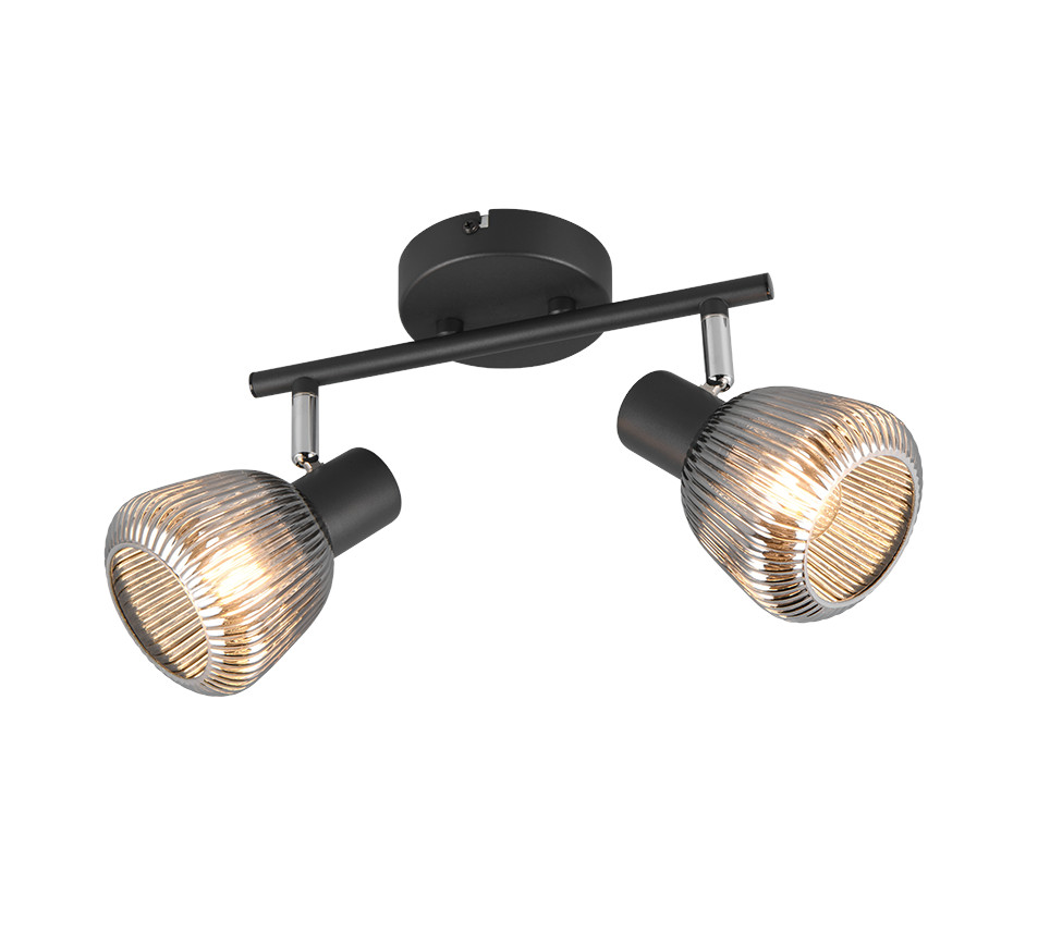 Trio Leuchten 2er Spot Tarifa E14 schwarz matt Metall/Glas von Trio