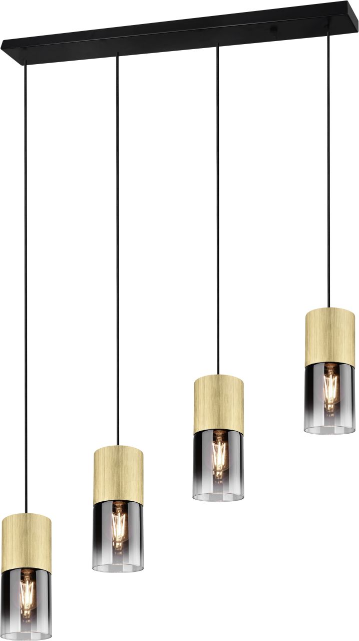 Trio Leuchten 4er Pendelleuchte Robin messing-matt 80,5 x 10 cm E27 28 W von Trio