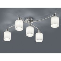 Trio - Deckenleuchte garda 5 flammig mit Stoffschirmen in Weiß - schwenkbar, b: 80cm von Trio