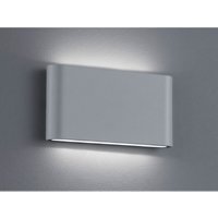 Flache LED Außenwandleuchte THAMES Up Down Light, IP54, Grau, 17,5cm breit von Trio Leuchten