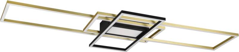 Trio Leuchten LED Deckenleuchte Irvine schwarz-messing 105 x 42 cm dimmbar von Trio