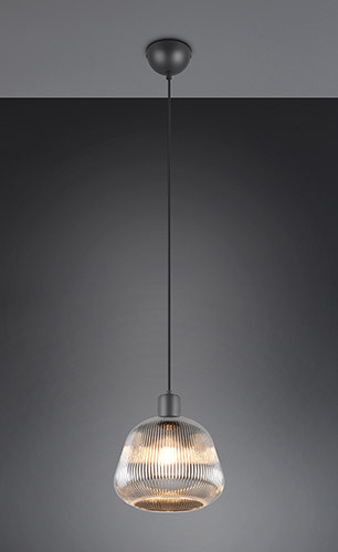 Trio Leuchten LED Pendelleuchte Tarifa E27 schwarz, Metall/Glas von Trio