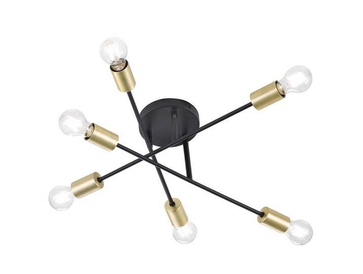 Trio Lighting Deckenlampe Cross, dimmbar, schwarz, für Wohn- / Esszimmer, Metall, Modern, Deckenlampe von Trio