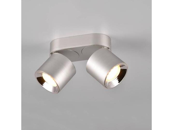 Trio Lighting Deckenstrahler Guayana GU10 zweiflammig nickel, alu / grau / zink, für Wohn- / Esszimmer, Metall, Modern, Strahler von Trio