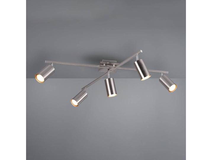 Trio Lighting Deckenstrahler Marley nickel matt 5-flammig Marley, dimmbar, alu / grau / zink, für Wohn- / Esszimmer, Metall, Modern, Strahler von Trio