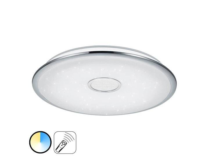 Trio Lighting LED Deckenlampe Osaka, dimmbar, chrom / silber, für Wohn- / Esszimmer, Kunststoff, Modern, LED Deckenleuchte von Trio