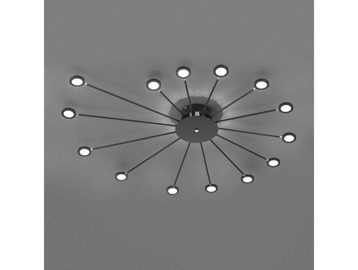 Trio Lighting LED Deckenlampe Peacock, dimmbar, schwarz, für Wohn- / Esszimmer, Metall, Modern, LED Deckenleuchte von Trio
