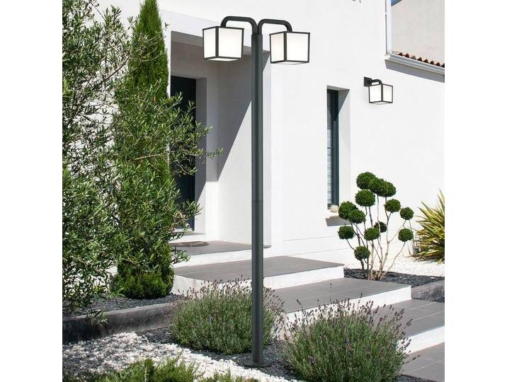 Trio Lighting LED-Mastleuchte Cubango mit zwei Würfel-Schirmen, schwarz, Aluminium, Modern von Trio