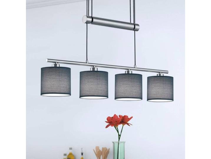 Trio Lighting Stoffschirme grau - Hängeleuchte Garda 4-flg. für Wohn & Esszimmer - Alu - Modern - Metall von Trio