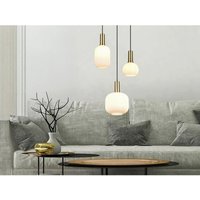 Trio - Retro Cluster Pendelleuchte diva 3-flammig mit Glasschirmen in Weiß, ø 38cm von Trio