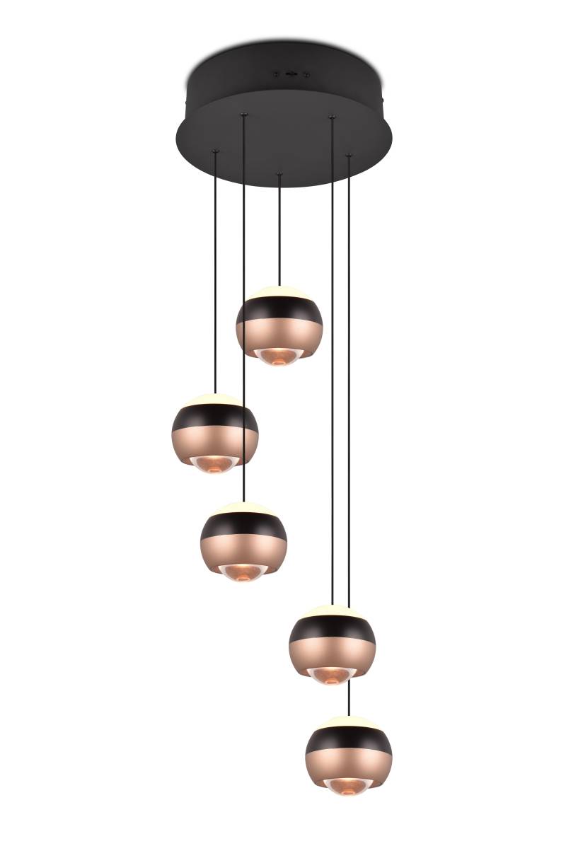 Trio Select LED-Pendelleuchte ORBIT 5-flammig in Farbe schwarz matt, Kunststoff weiß Trio Select LED-Pendelleuchte ORBIT 5-flammig in Farbe schwarz matt, Kunststoff weiß von Trio
