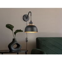 Trio - Wandleuchte punch mit Schalter Metall Schwarz Gold mit Drahtgeflecht, Höhe 30cm Trio - Wandleuchte punch mit Schalter Metall Schwarz Gold mit Drahtgeflecht, Höhe 30cm von Reality