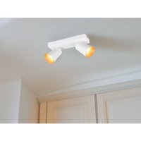 Deckenstrahler sharp Weiß Gold 2-flammig, Breite 28cm Deckenstrahler sharp Weiß Gold 2-flammig, Breite 28cm von Trio