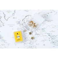 10 Goldene Sterne Landkarten Pins - Reißzwecken Mit Edelstahlspitze Stück von TripMap