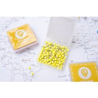Map Pins Gelb - Runde Kopf Reißnägel Mit Edelstahlspitze Matte Oberfläche Marking 100 Stück von TripMap