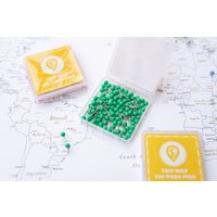 Map Pins Hellgrün - Runde Kopf Reißnägel Mit Edelstahlspitze Matte Oberfläche Marking 100 Stück von TripMap