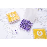 Map Pins Lila - Runde Kopf Reißnägel Mit Edelstahlspitze Matte Oberfläche Marking 100 Stück von TripMap