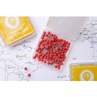 Map Pins Red - Rundkopf-Tacker Mit Edelstahlspitze Matte Oberfläche Marking 100 Stück von TripMap