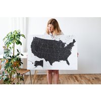 Usa Orte, An Denen Ich War Pinnwandkarte, Leinwand Pinnwand Zum Markieren Von Reisen, Personalisierte Große Detaillierte Abenteuer-Wanddekoration von TripMap