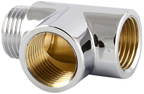derClou24 3597013013 Sanitär T-Stück zwei Wege Verteiler allseitig 1/2 Zoll Messing verchromt poliert von derClou24