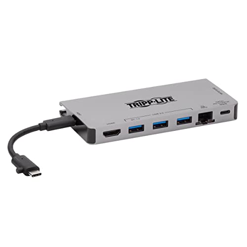 Tripp Lite U442-DOCK5D-GY Tripp Lite USB-C-Dock – 4K HDMI, USB 3.2 Gen 1, USB-A-Hub, GbE, Speicherkarte, 100 W PD-Aufladung, abnehmbares Kabel (U442-DOCK5D-GY) von Tripp Lite