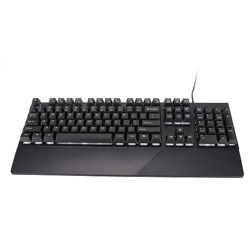 RGB-Tastatur mit Kabel, 104 Tasten, Angenehme Haptik, Gute Widerstandsfähigkeit, Beleuchtete Tastatur mit Handgelenkauflage für das Büro und zu Hause (GK60 Passfedernut schwarz) von Trisar