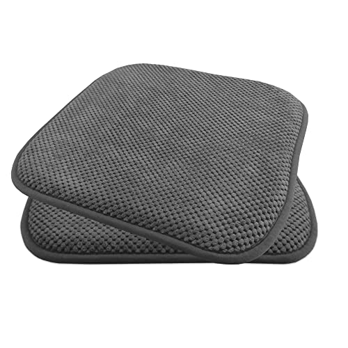 Komfortable & praktische Gel-Kissen 40x40 - Stuhlkissen mit modernem Memory-Schaumstoff - gepolsterte Sitzkissen Out- und Indoor Gartenkissen Stuhlauflage rutschfest, Farbe:Dunkelgrau, Set:2er von TRISENS