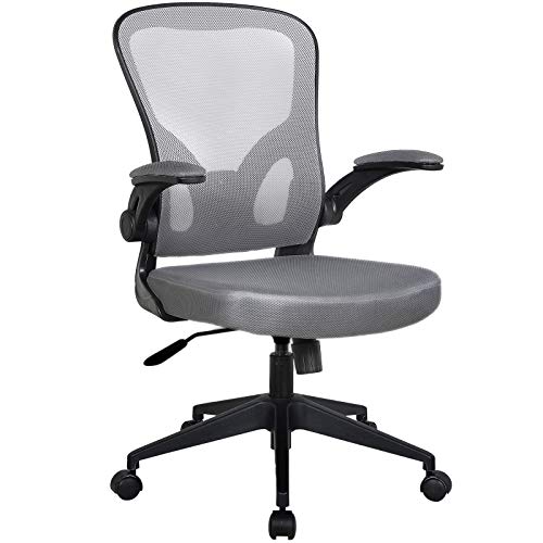 Trisens Bürostuhl Ergonomisch Drehstuhl Schreibtischstuhl Mesh Netzstoff Office Stuhl, Farbe:Schwarz/Grau ohne Kopfstütze von Trisens