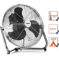 Tristar - Bodenventilator in silber, ø 30cm, 55 Watt, 3 Leistungsstufen, 130° Winkel von Tristar