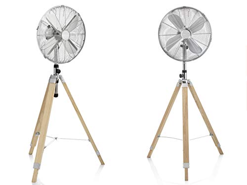 Design Standventilator mit Holzstativ im 2er Set oszillierend& Höhenverstellba, Ø 40cm von Tristar