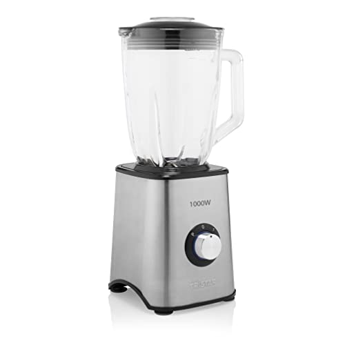 Tristar BL-4471 Mixer - 1,5-Liter-Glaskrug - 1000 Watt - Gehäuse aus Edelstahl, Black And Metalic von Tristar