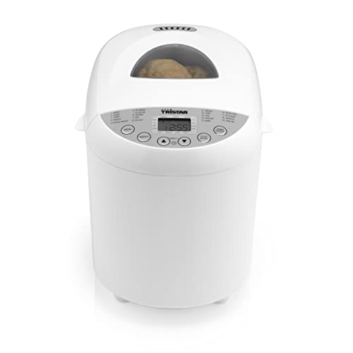 Tristar BM-4586 Brotback-Automat – Einstellbarer Bräunungsgrad für die Kruste – glutenfreies Programm, Weiß von Tristar