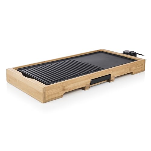 Tristar BP-2641 Bambus XL-Kombinierter Grill mit Teppanyaki-51 x 25,4 cm von Tristar