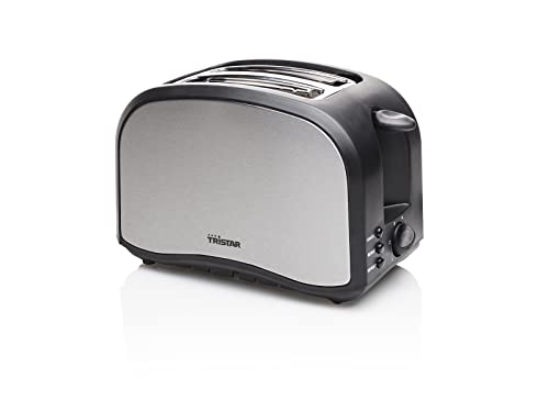 Tristar BR-1022 Edelstahl Toaster - 6 einstellbare Bräunungsstufen mit Brötchenaufsatz - herausnehmbares Krümmelfach von Tristar