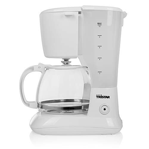 Tristar Kaffeemaschine mit 1,25L Fassungsvermögen – für 10-12 Tassen, auch für Camping, Weiß, CM-1252 von Tristar
